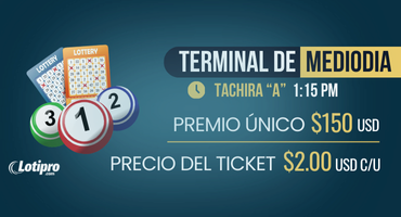 Sábado Mediodia Táchira "A" $150