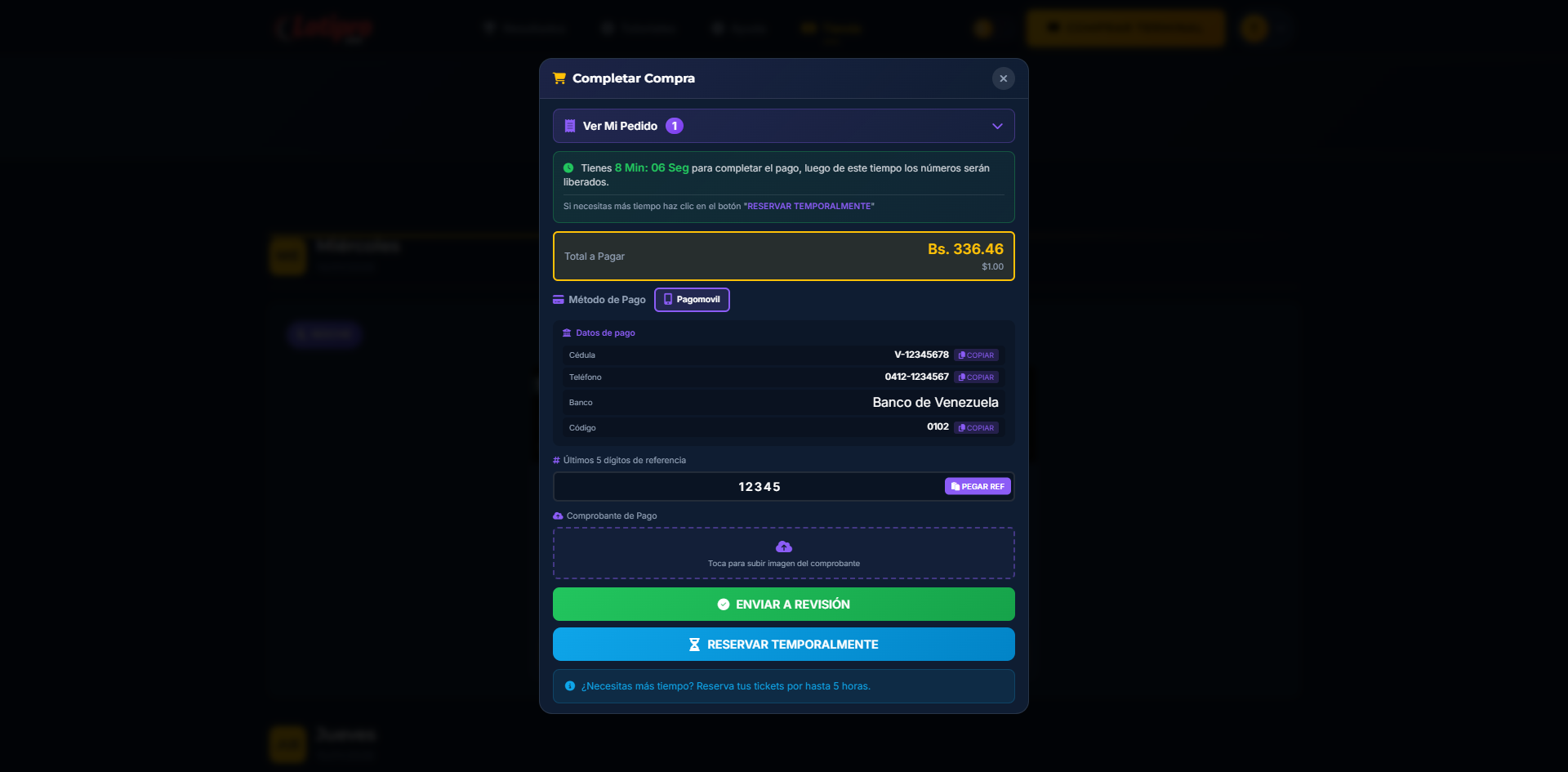 Datos para Pago Móvil